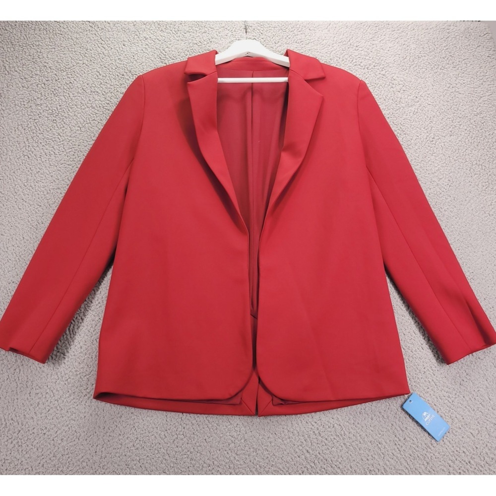 CUPSHE Jacket Size SMALL Red Open Front Blazer Career Work NEW
